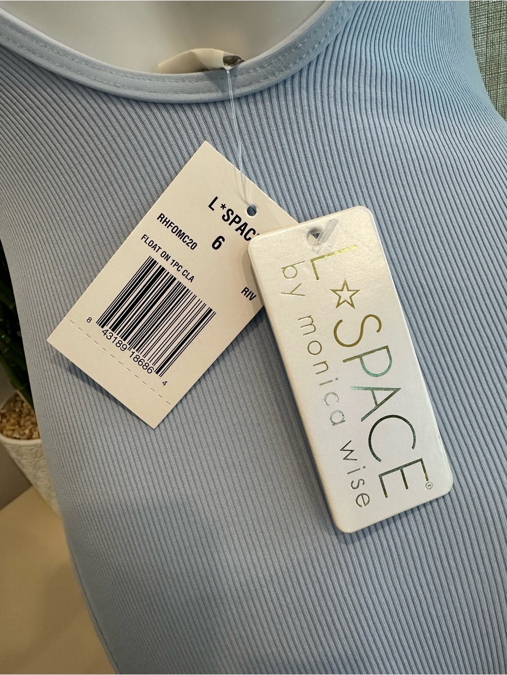 L*space Light Blue Ribbed Henley Swimsuit - Picture 4 of 7